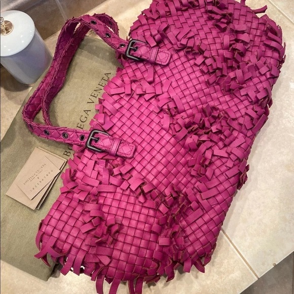 Bottega Veneta Amethyst Fringe Tote Leather Rare Find Excellent Condition - Picture 6 of 13